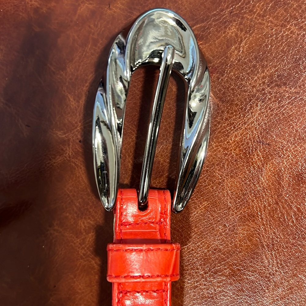 Escada Embossed Skinny Belt red perfect